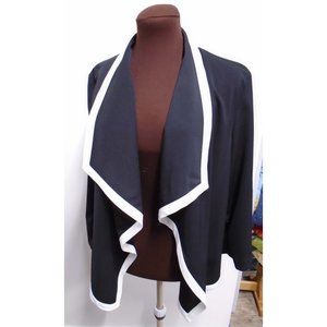 NWT EVAN PICONE LADIES LISBON DRESS JACKET SIZE 10 OPEN FRONT BLACK n WHITE